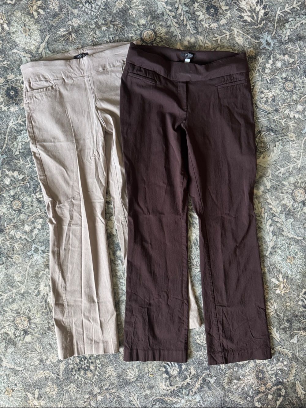 Bundle of 2 Apt. 9 Boot Cut Pants in Brown and Beige